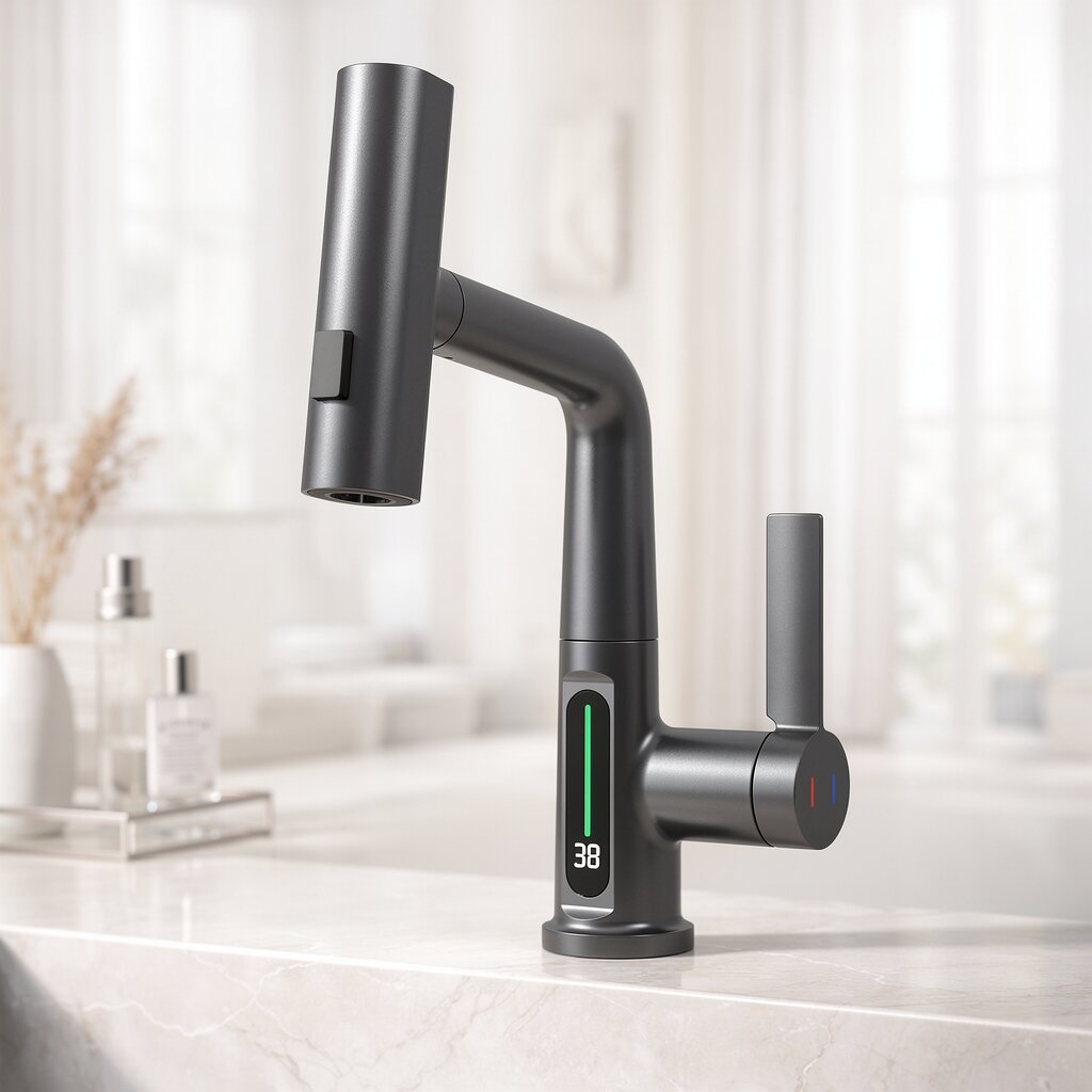 FlexiHahn Flexibler Wasserhahn mit LED-Temperaturanzeige