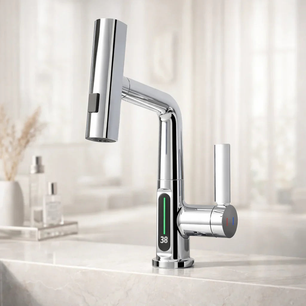 FlexiHahn Flexibler Wasserhahn mit LED-Temperaturanzeige