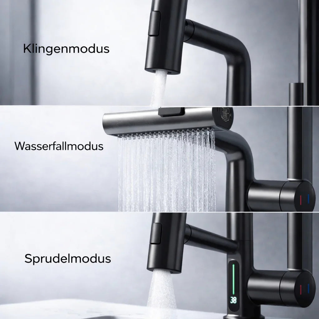 FlexiHahn Flexibler Wasserhahn mit LED-Temperaturanzeige