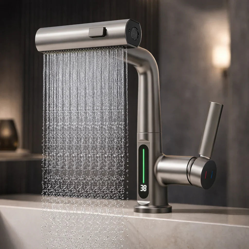 FlexiHahn Flexibler Wasserhahn mit LED-Temperaturanzeige