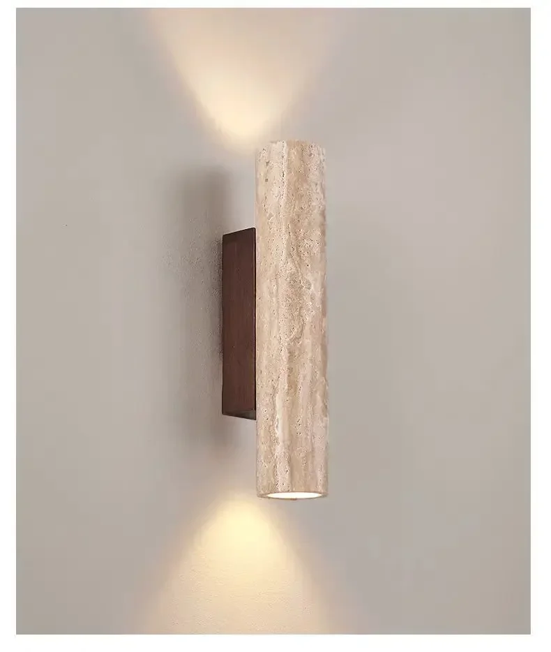 Wandleuchte aus Steinoptik mit LED Beleuchtung