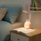 Lampa do czytania KinderLumi USB, nocna lampka w stylu kreskówkowym, przyjazna dla oczu