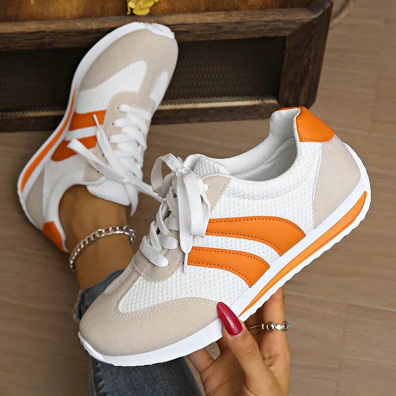 Aktiva LuftSchritt dame mesh-sneakers med snørebånd og komfortsål  