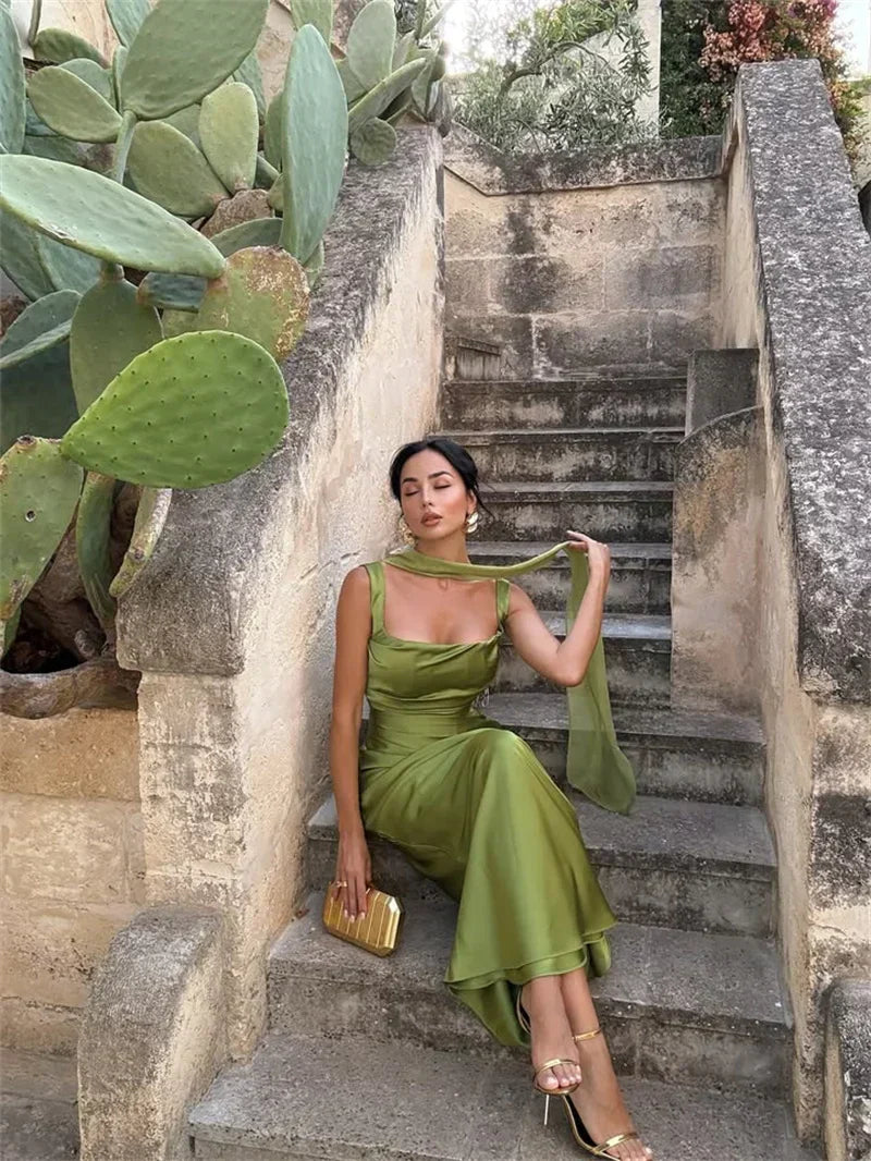 LineaLuna Maxikleid Damen – Ärmelloses Langes Sommerkleid