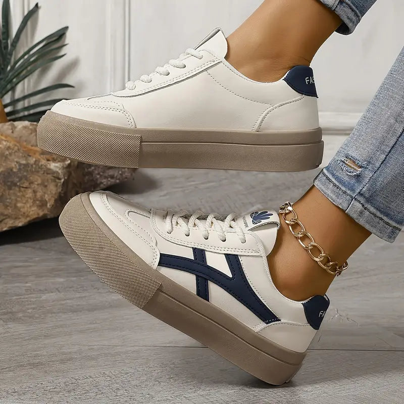 Urbanvia StreifenSchritt damskie sneakersy na co dzień z sznurowaniem i komfortem  