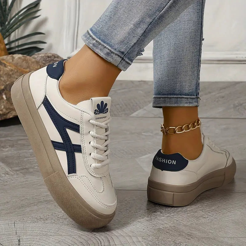 Urbanvia StreifenSchritt damskie sneakersy na co dzień z sznurowaniem i komfortem  
