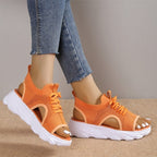 Avenica StrickSchritt dame plateau-sandaler med snørebånd  