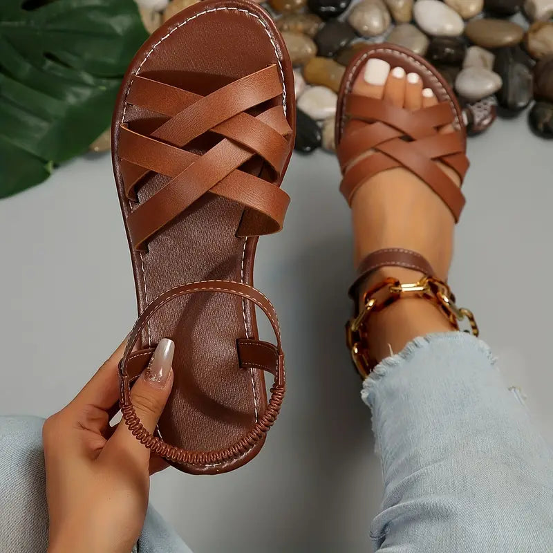 Marovia FlechtSchritt dame slingback-sandaler med flettede remme  