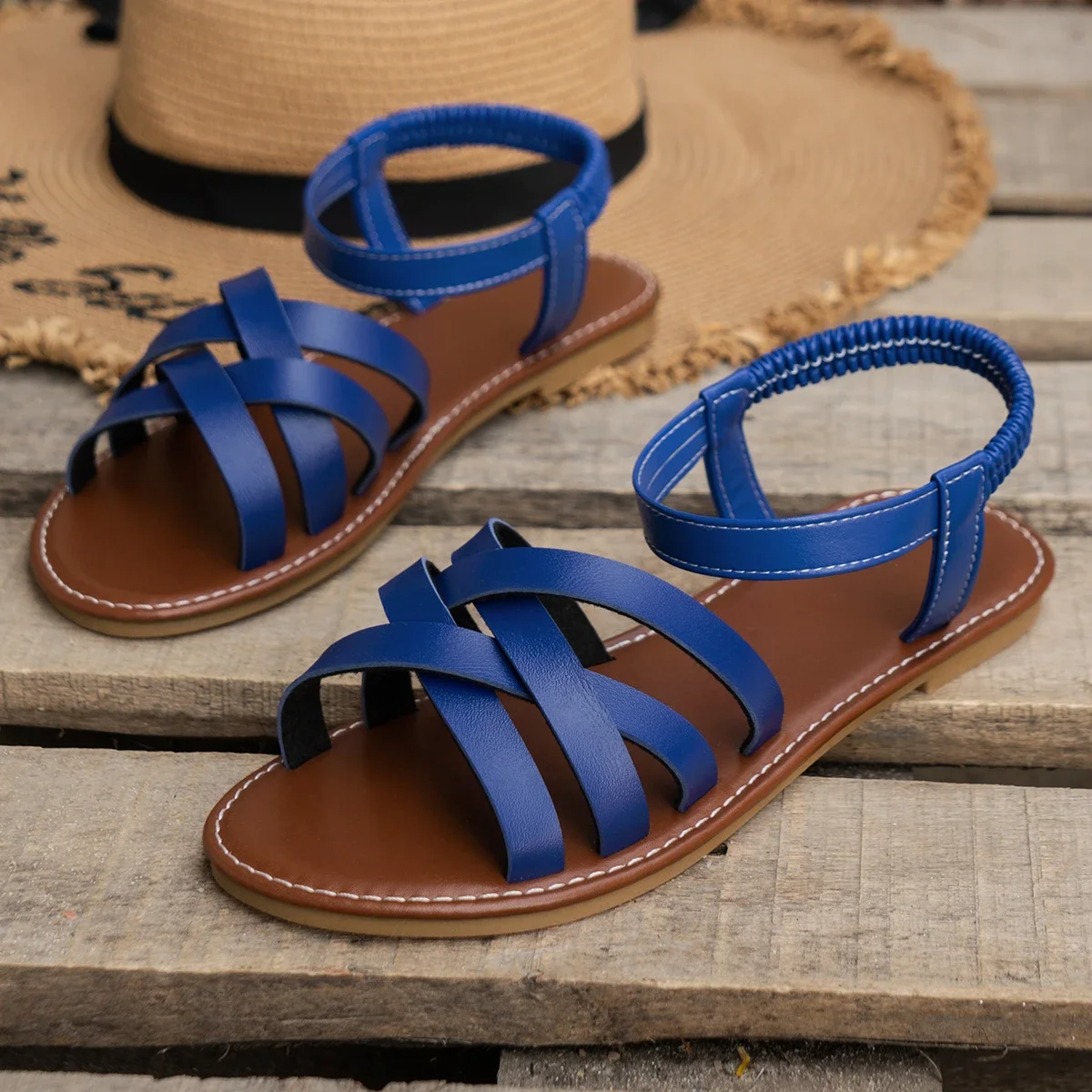 Marovia FlechtSchritt dame slingback-sandaler med flettede remme  