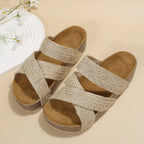 VelmoraKomfortSchritt Damen Plateau Sandalen mit Kreuzriemen