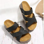 VelmoraKomfortSchritt Damen Plateau Sandalen mit Kreuzriemen
