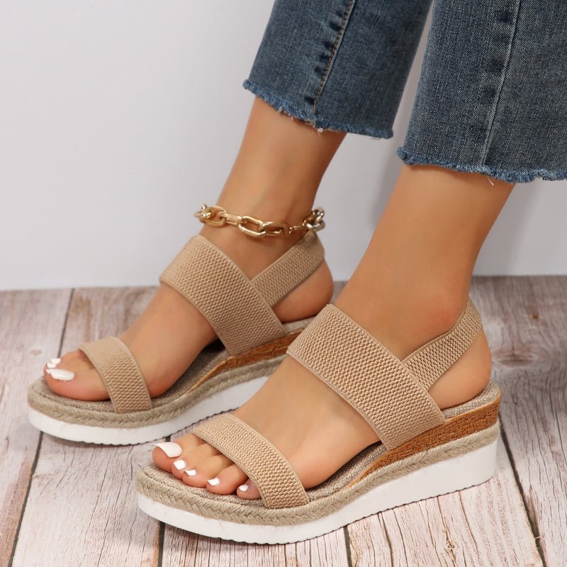 Soleria SommerSchritt dame plateau espadrille-sandaler med krydsremme  