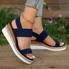 Soleria SommerSchritt dame plateau espadrille-sandaler med krydsremme  