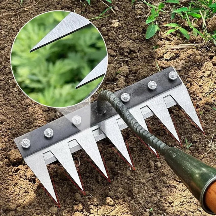 GartenPro Bodenrechen – Stalowy grabi do chwastów do pracy w ogrodzie